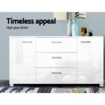 Artiss Buffet Sideboard High Gloss - White - Image 4