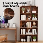 Artiss Bookshelf 5 Tiers Walnut - Image 6