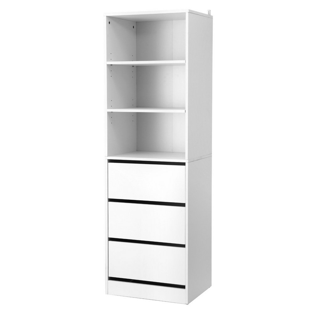 FURNI-L-CDR-3D3S-WH-AB-202505011200-00 Artiss 3 Chest of Drawers Tallboy Cabinet White - Image 1