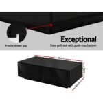Artiss Coffee Table 4 Drawers Black Trevi - Image 6