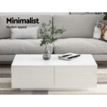 Artiss Coffee Table 4 Drawers White Trevi - Image 3