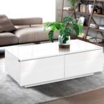 Artiss Coffee Table 4 Drawers White Trevi - Image 7