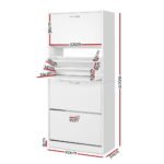 Artiss Shoe Rack Cabinet 60 Pairs 4 Doors - White - Image 4
