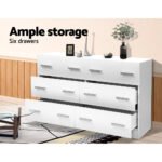 Artiss 6 Chest of Drawers - VEDA White - Image 6