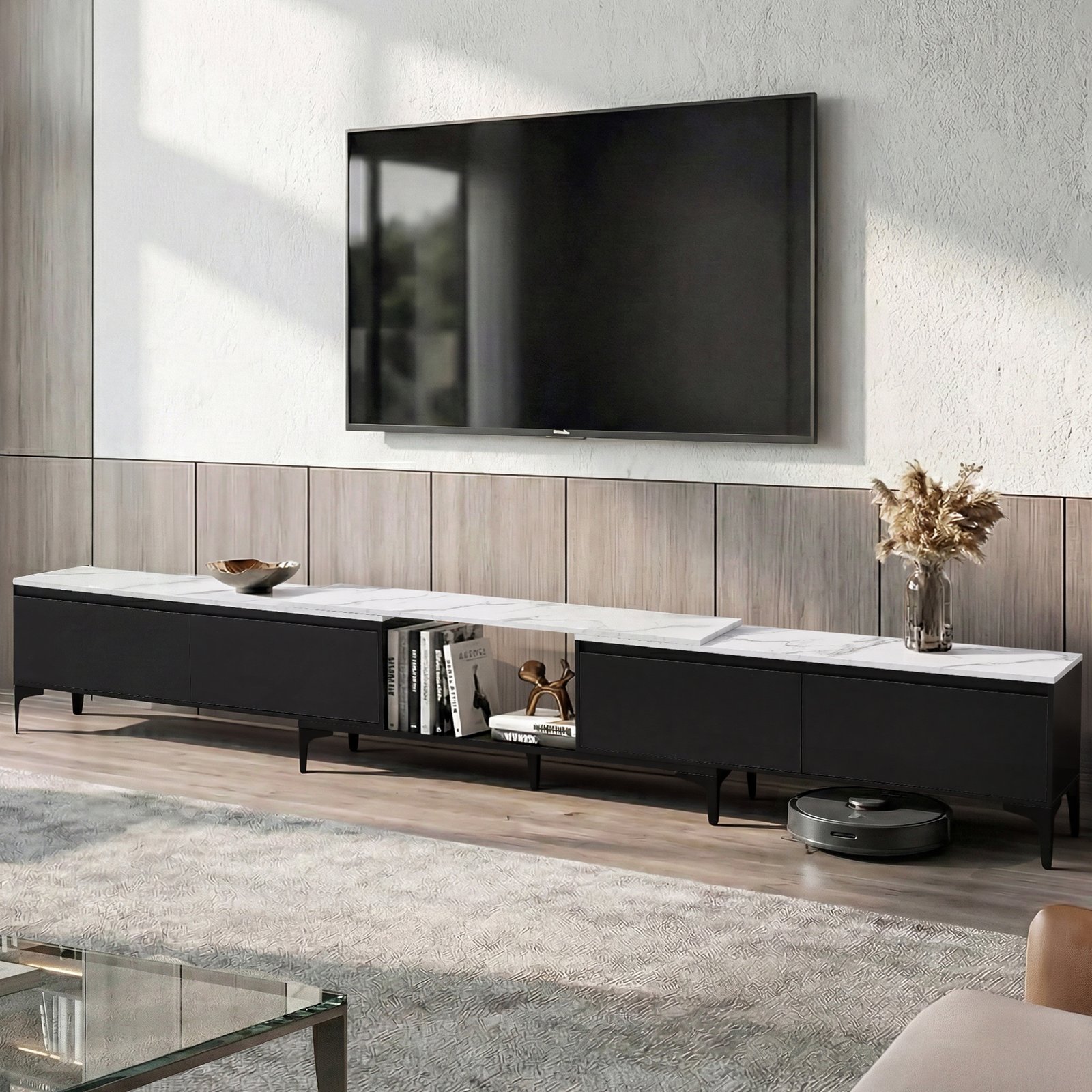 FURNI-N-EXT-TV240-BK-AB-202601191658-00 Artiss TV Cabinet Entertainment Unit Stand Extendable Black - Image 1