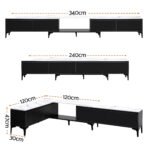 Artiss TV Cabinet Entertainment Unit Stand Extendable Black - Image 3