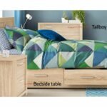 Artiss Bedside Table 2 Drawers - MAXI Pine - Image 6