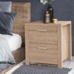 Artiss 2x Bedside Table 2 Drawers - MAXI Pine - Image 8