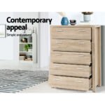 Artiss 5 Chest of Drawers - MAXI Pine - Image 7