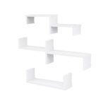 Artiss Floating Wall Shelves Set of 5 Mounted U-Shape Display Ledge, White - Image 4