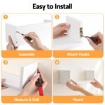Artiss Floating Wall Shelves Set of 5 Mounted U-Shape Display Ledge, White - Image 8