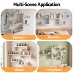 Artiss Floating Wall Shelves Set of 5 Mounted U-Shape Display Ledge, White - Image 9