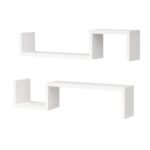 Artiss Set of 2 Floating Shelves Wall Mounted S-Shape Display Ledge, White - Image 2