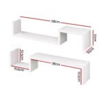 Artiss Set of 2 Floating Shelves Wall Mounted S-Shape Display Ledge, White - Image 3