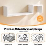 Artiss Set of 2 Floating Shelves Wall Mounted S-Shape Display Ledge, White - Image 6