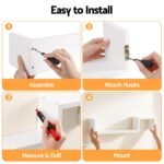 Artiss Set of 2 Floating Shelves Wall Mounted S-Shape Display Ledge, White - Image 8