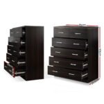 Artiss 6 Chest of Drawers - ANDES Walnut - Image 4