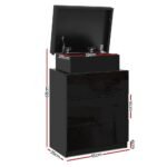 Artiss 2X Bedside Table LED 3 Drawers - COLEY Black - Image 3
