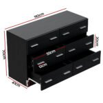 Artiss 6 Chest of Drawers - VEDA Black - Image 4