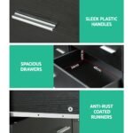Artiss 6 Chest of Drawers - VEDA Black - Image 8