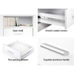 Artiss Bedside Table 2 Drawers with Shelf - TARA White - Image 4