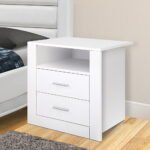 Artiss Bedside Table 2 Drawers with Shelf - TARA White - Image 7