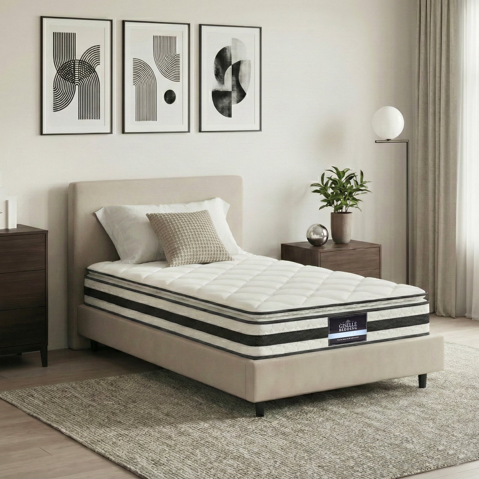 MATTRESS-0754-PT-S-202601071806-00 Giselle Bedding 21cm Mattress Pillow Top Single - Image 1
