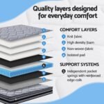 Giselle Bedding 34cm King Mattress Hybrid, Pocket Spring Bed Mattress - Image 3