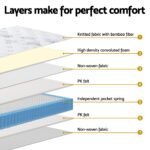 25cm Giselle Mattress Single Bed Pocket Spring Mattresses - Image 6