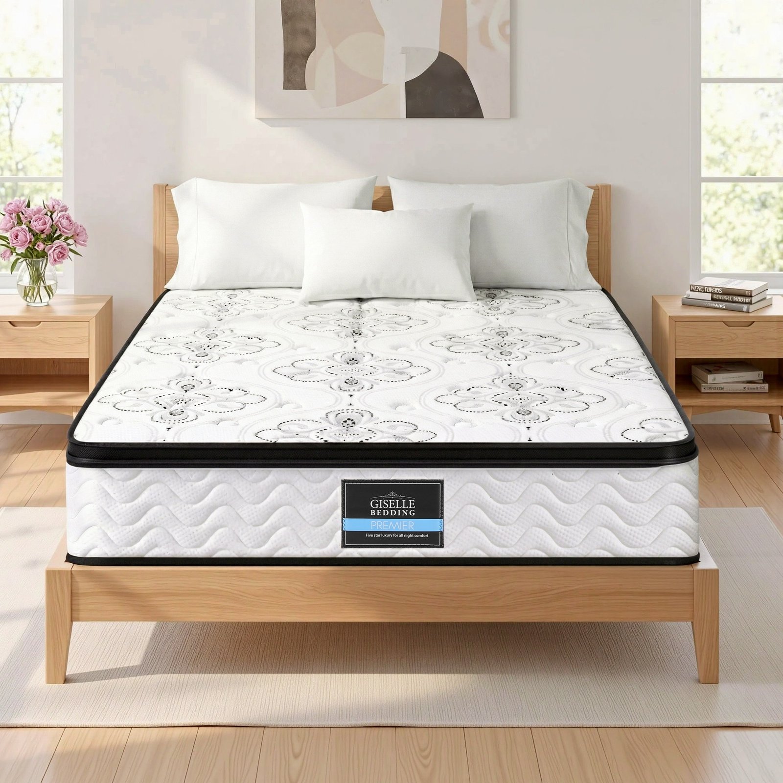 MATTRESS-E-VERVE-30-D-202512191800-00 Giselle Bedding Double Mattress 30cm Pocket Spring Euro Top Medium Firm Foam - Image 1