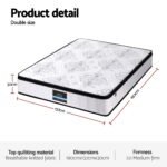 Giselle Bedding Double Mattress 30cm Pocket Spring Euro Top Medium Firm Foam - Image 3