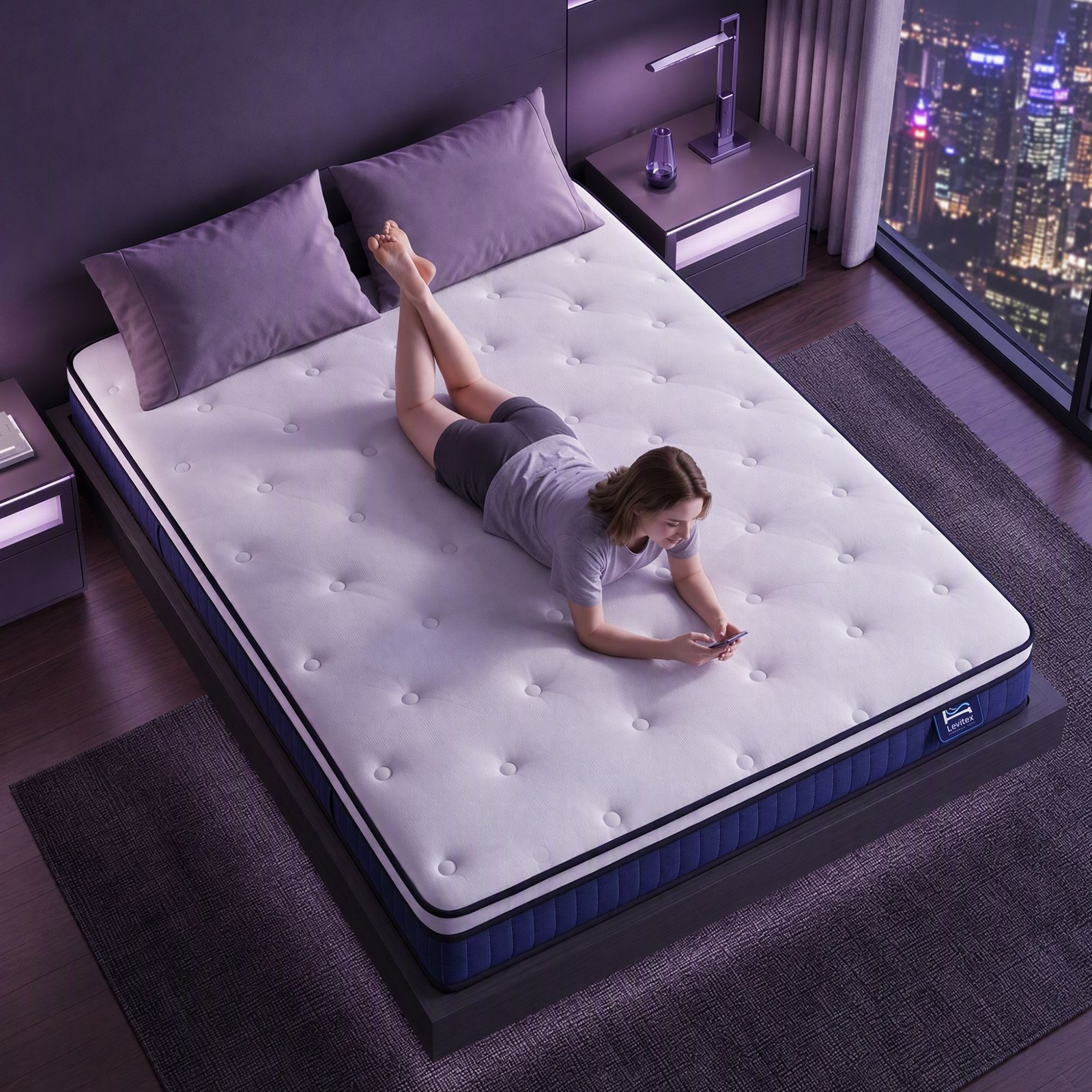 MATTRESS-F-SYNC-23-K-00 Levitex King Mattress 23CM With Pocket Spring & Cooling Gel Foam, Medium-Firm Full-Body Support, Mattresses In A Box - Image 1