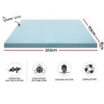Giselle Bedding Memory Foam Mattress Topper Cool Gel 8cm Queen - Image 2