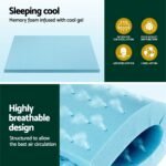 Giselle Bedding Memory Foam Mattress Topper Ventilated Cool Gel 8cm Queen - Image 4