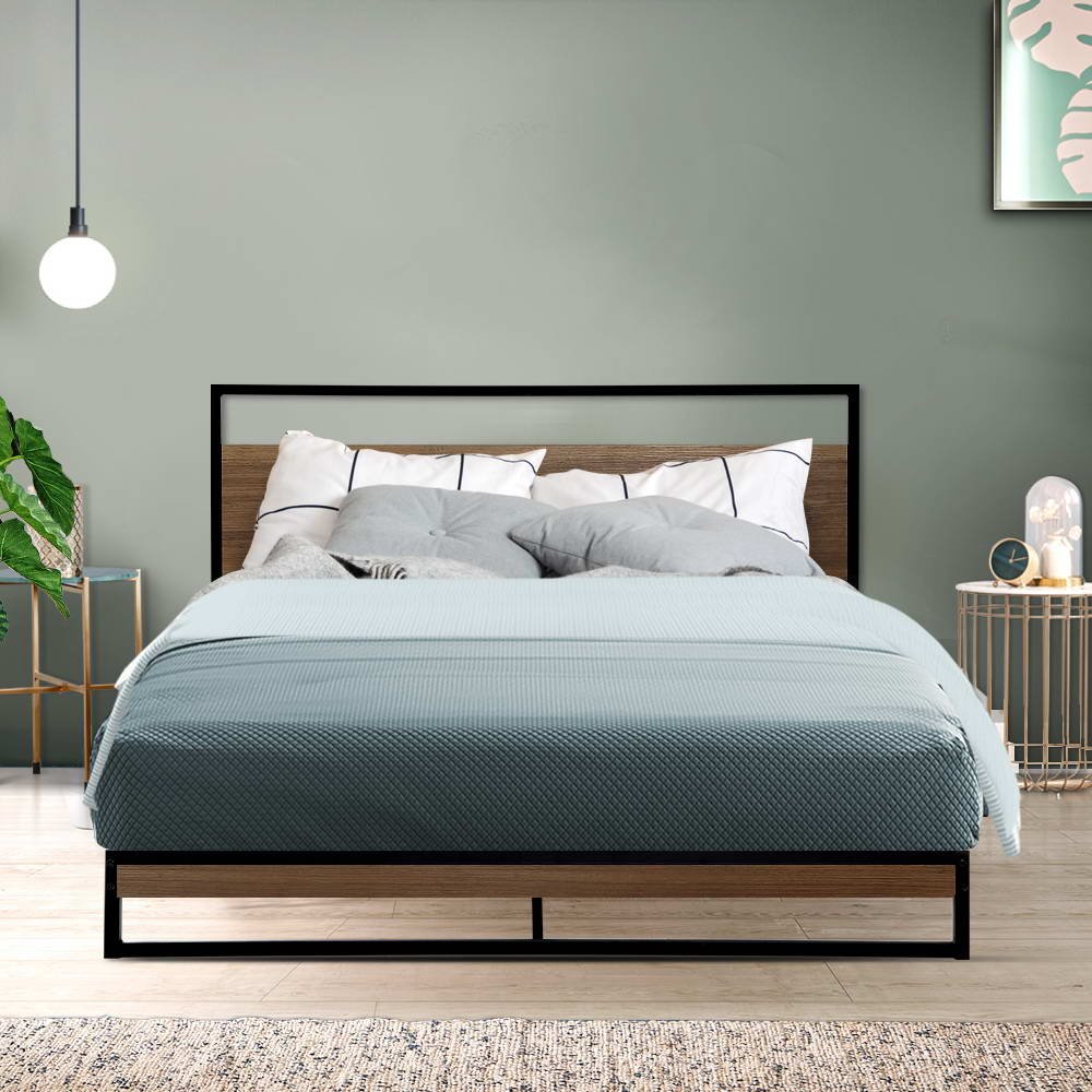 MBED-C-DANE-D-BK-21382-07 Artiss Bed Frame Double Size Metal Bed Frame DANE - Image 1
