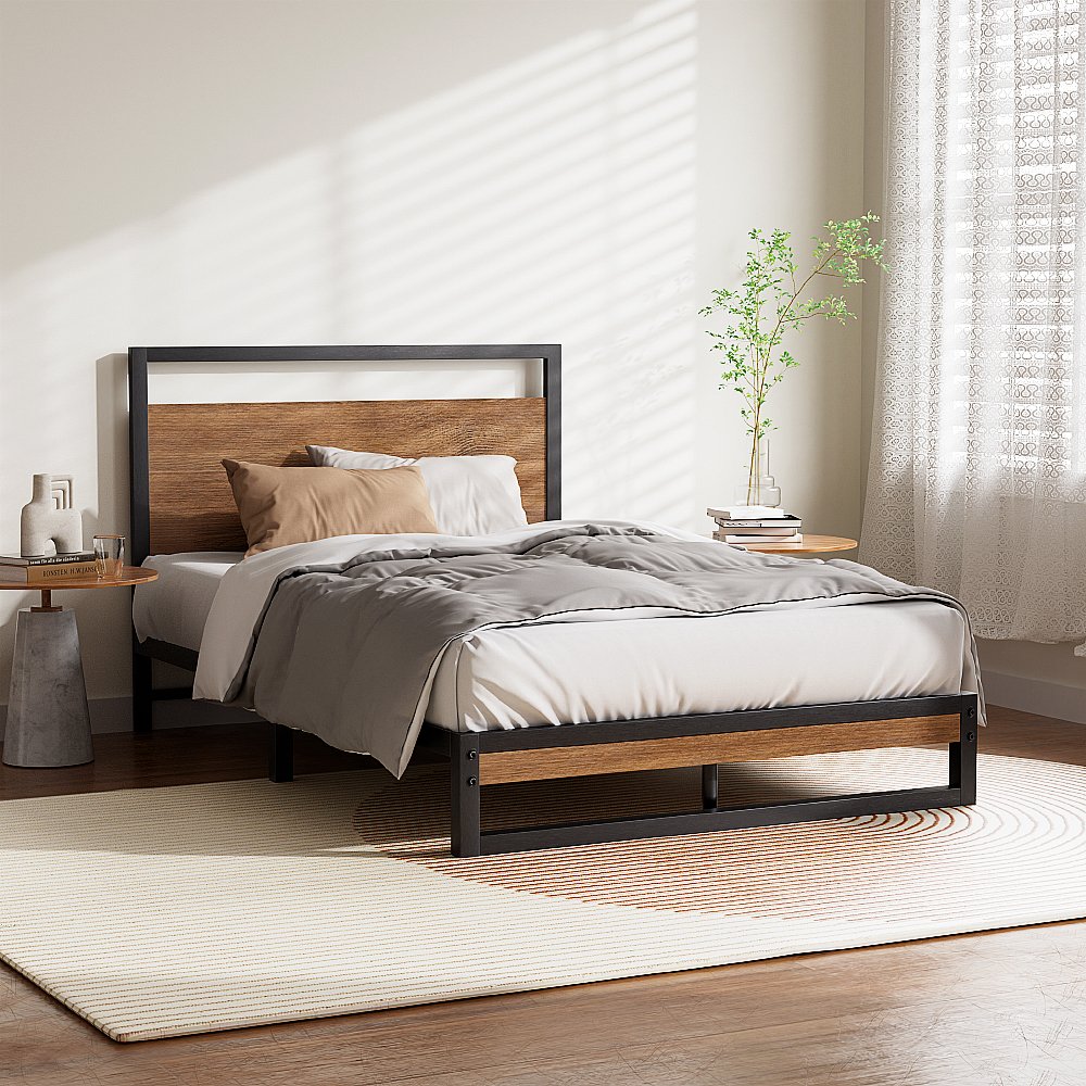 MBED-C-DANE-KS-BK-21384-00 Artiss Bed Frame Metal Bed Frame DANE - King Single - Image 1