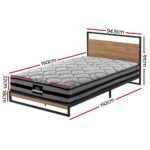 Artiss Metal Bed Frame Single Size Beds Platform with Mattress - Image 2