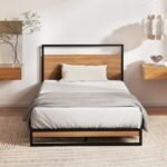 Artiss Metal Bed Frame Single Size Beds Platform with Mattress - Image 4