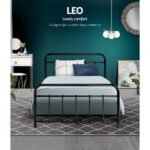 Artiss Bed Frame Metal Bed Frame LEO - King Single(Black) - Image 4