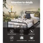 Artiss Bed Frame Metal Bed Frame LEO - King Single(Black) - Image 5