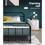 Artiss Bed Frame Metal Bed Frame LEO - King Single(Black) - Image 6