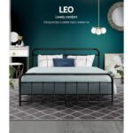 Artiss Bed Frame Metal Bed Frame LEO - Queen (Black) - Image 3