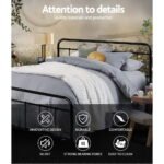 Artiss Bed Frame Metal Bed Frame LEO - Queen (Black) - Image 4