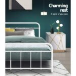 Artiss Bed Frame Metal Bed Frame LEO - Queen (White) - Image 5