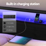 Artiss Metal Bed Frame King Size Storage Headboard Charge Station LED 4 Drawers - Image 4