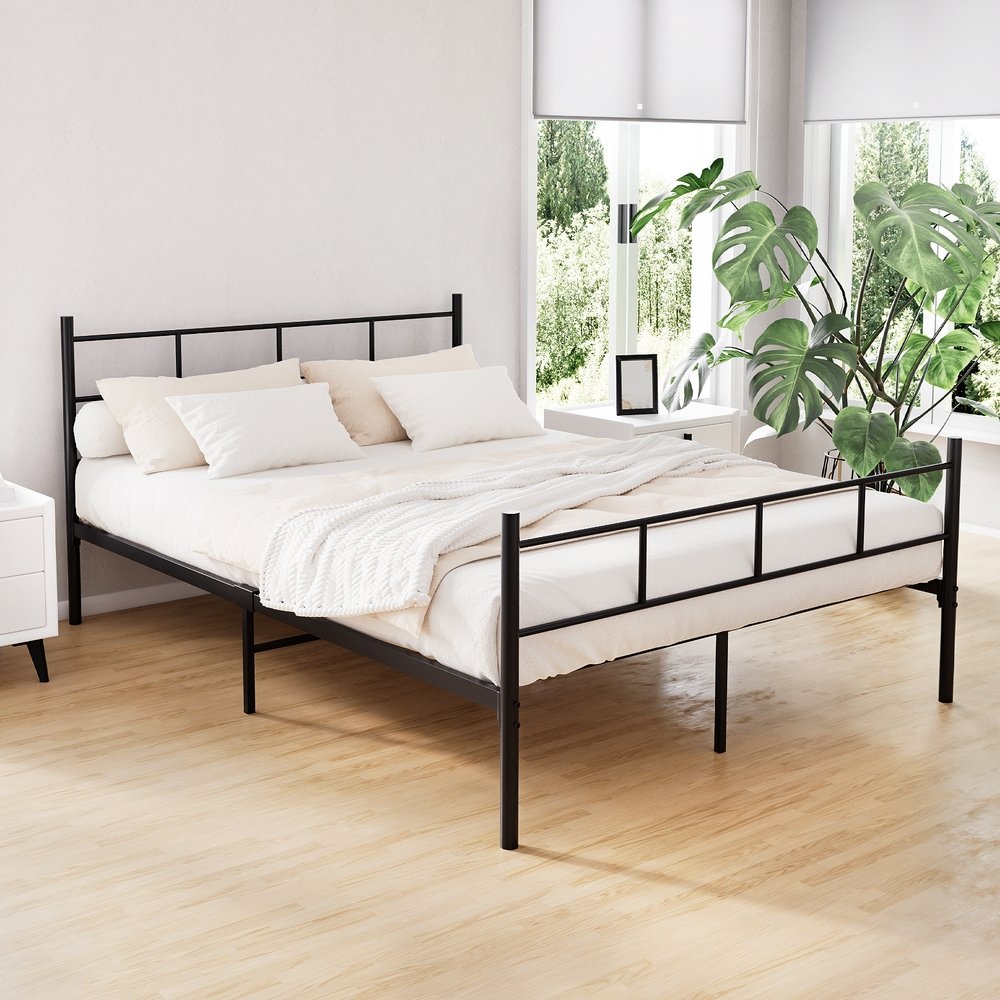 MBED-C-SOL-D-BK-21562-06 Artiss Bed Frame Double Metal Bed Frame SOL - Image 1
