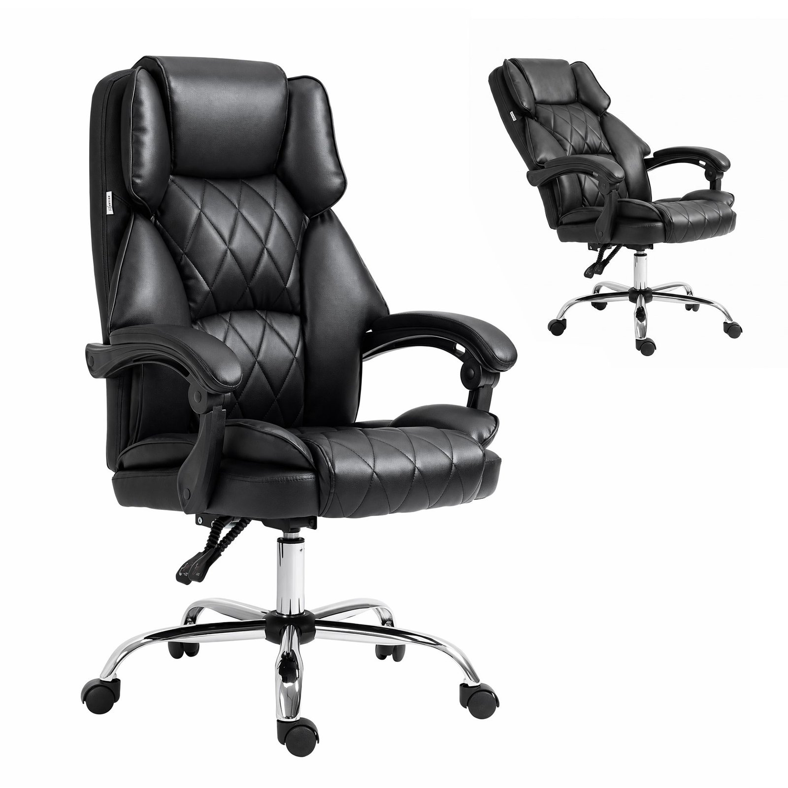 OCHAIR-G-1051-BK-00 Artiss Executive Office Chair Leather Recliner Black - Image 1