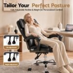Artiss Executive Office Chair Leather Recliner Black - Image 4