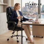 Artiss Executive Office Chair Leather Recliner Black - Image 8