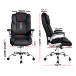 Artiss Executive Office Chair Leather Tilt Black - Image 2